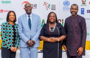 L-R: Senior Special Assistance to the Lagos State Governor, Ministry of Commerce, Cooperatives, Trades and Investment, Hauwa Adeeyo; United Nations Resident & Humanitarian Coordinator in Nigeria, Mohammed Malick Fall, Chief Executive Officer, Sterling One Foundation, Olapeju Ibekwe and Managing Director/CEO, Sterling Bank Limited, Abubakar Suleiman at a press conference on the Africa Social Impact Summit 2024 in Lagos... on Tuesday.