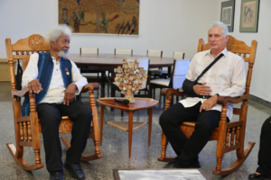 Professor Wole Soyinka in conversation with the Cuban President Miguel Diaz-Canel.jpg