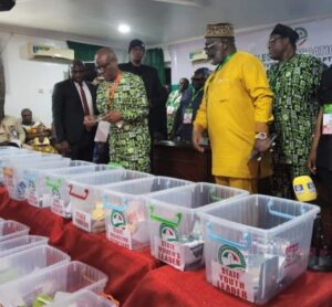 Nyesom Wike, Minister of Federal Capital Territory Abuja, casting his ballot at PDP Rivers State Congress