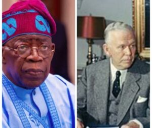 President Bola Tinubu and former United States Secretary of State, George Marshall who proposed what became known globally as the “Marshall Plan”.jpg