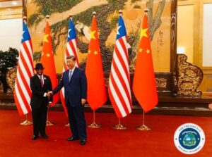 Liberian President Boakai with his Chinese counterpart, Xi Jingpin at FOCAC meeting in China