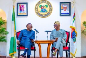 World Bank Country Director, Nigeria, Mr. Ndiame Diop with Governor of Lagos State, Mr. Babajide Sanwo-Olu during a courtesy visit at the Lagos House, Marina, on Tuesday, 10 September 2024