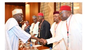 a meeting with the Forum of Former Presiding Officers of the National Assembly, led by former Senate President Ken Nnamani