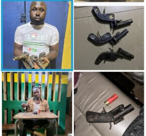 Suspected political thugs and their guns
