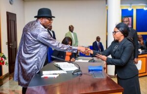 Governor Fubara swearing in the judges