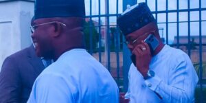 Yahaya Bello , left, and Governor Usman Ododo