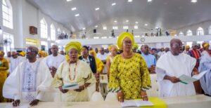 Gov Oyebanji and others during the Thanksgiving service