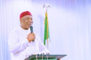 Governor Uzodimma at the maiden Convocation Lecture of OJAJA University.jpg