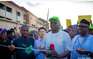 Former Governor Fayose, Governor Oyebanji, Former Governor Adebayo and others during the commissioning of and electricity project