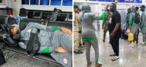 Super Eagles of Nigeria at a Libyan airport.jpg