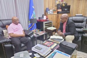 President Boakai being interviewed by Abubakar Hashim in Monrovia