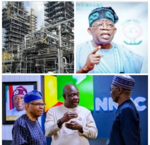 Clockwise from the top, Port Harcourt Refinery, President Bola Tinubu, Mele Kyari, H. Lokpobiri, Pius Akinyelure.jpg