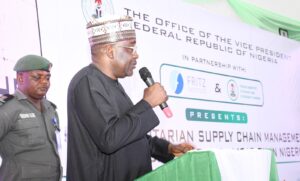 Deputy Chief of Staff to the President (Office of the Vice President), Sen. Ibrahim Hassan Hadejia speaking at the event.jpg