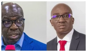 Governor Obaseki and Monday Okpehobo