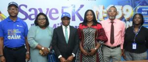 L – R: Mr. Osita Ede, Divisional Head, Product Development, Fidelity Bank Plc; Mrs. Aboluwade Margaret, Zonal Coordinator, Federal Competition and Consumer Protection Council; Dr. Ken Opara, Promo Committee Chairman and Executive Director, Lagos and South West, Fidelity Bank Plc; Mrs. Oghenero Ugoji, Director, National Lottery Regulatory Commission, Lagos Zonal Office; Mr. Tanko Olaseni Mohammed, Head, Monitoring Inspection & Enforcement, Lagos State Lottery and Gaming Authority; and Ms. Damilola Oshinowo, Legal Officer, Lagos State Lottery and Gaming Authority: at the launch of the Fidelity Bank Get Alert in Millions Season 6 (GAIM 6) promo in Lagos recently.