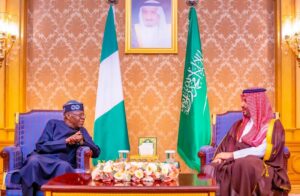 President Bola Tinubu and Saudi Crown Prince and Prime Minister of Saudi Arabia, Prince Mohammed bin Salman bin Abdulaziz Al Saud.jpg