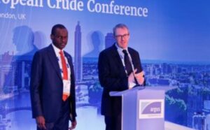 The Managing Director, NNPC E & P Limited (NEPL), Mr. Nicholas Foucart and Managing Director of NNPC Trading Ltd. (NTL), Mr. Lawal Sade at at the Argus European Crude Conference in London.jpg