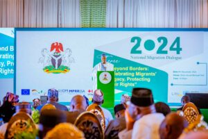 The Vice President spoke on Monday during the 10th Annual National Migration Dialogue with the theme, “Beyond Borders: Celebrating Migrants’ Legacy, Protecting Their Rights,” at the Banquet Hall of the Presidential Villa, Abuja