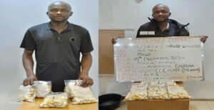 Olisaka Chibuzo Calistus arrested by NDLEA with 256 wraps of cocaine at Kano airport.jpg