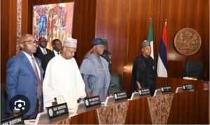 VP Shettima at the147th NEC meeting meeting at the Presidential Villa, Abuja.