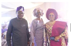 From left: Mr Kunle Ajibade, Executive Director, TheNEWS/PMNEWS, his wife, Bunmi and Mrs Toyin Onanuga
