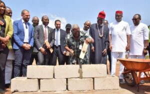 Commissioner for Industries, Mines and Solid Minerals, Hon. Ernest Ibejioko (representing Governor Hope Uzodimma), flanked by Afrexim Bank and government officials during the ground breaking ceremony of African Assurance Quality Centre at Ngor Okpala, Owerri Imo State... weekend.