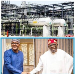 Dangote Refinery, top, Aliko Dangote, bottom left, and President. Bola Tinubu
