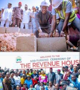 Governor Oyebanji performing the turning of the sod for the construction of the Revenue House that will serve as the corporate Head Office of EKIRS
