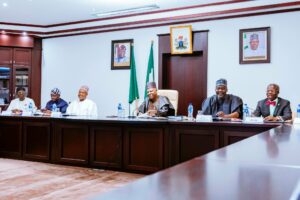 VP Shettima and others during the 4th meeting of the NCP held in his office at the Presidential Villa, Abuja.jpg