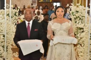 Governor Hope Uzodimma and Wife, Chioma, during thanksgiving at Government House Chapel Owerri Friday as they renew their marriage after 10 years of wedding.jpg