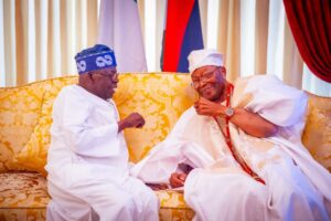 President Tinubu and Kabiyesi Awujale of Ijebu land during New Year visit to the President at his Ikoyi, Lagos, residence on Sunday.jpg