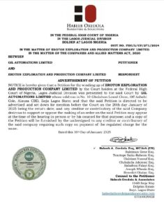 Winding up petition