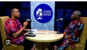 Brigadier-General Kunle Togun and Edmund Obilo during the interview