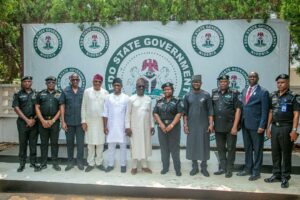 Governor Monday Okpebholo of Edo state received CP Betty Enekpen Otimenyin in audience in his office