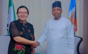 Governor Ododo, right, and Ms. Yan Yuqingl