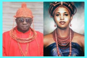 Oba of Benin, Oba Ewuare II and his late mother, Iyoba Omo N’Ikuoyemwen, Iyoba Ewuare II