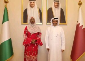 Qatar Ambassador to Nigeria and Bilkisu Sulaiman Ibrahim