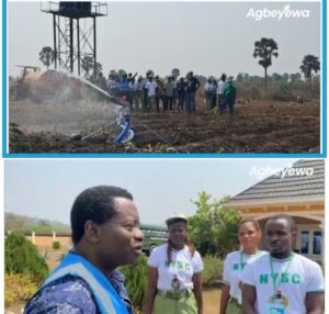 The corps members on the farm