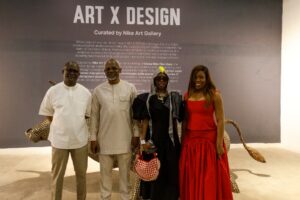 Left: Managing Director/Regional Executive of Ecobank Nigeria, Bolaji Lawal; Chief of Staff to the President, Rt. Hon. Femi Gbajabiamila and his wife, Salamatu, and Founder of Design Week, Lagos, Titi Ogufere during the visit of Chief of Staff to the President to the ongoing Design and Innovation Exhibition holding at Ecobank Pan African Centre, Victoria Island, Lagos