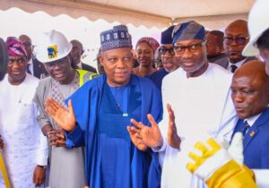 Deputy Governor of Lagos State, Dr. Obafemi Hamzat; Governor Babajide Sanwo-Olu; Vice President, Senator Kashim Shettima; Governor of Ogun State, Prince Dapo Abiodun; Board Chairman, First Bank Holdings, Mr. Femi Otedola and Managing Director/CEO, First Bank Group, Mr. Olusegun Alebiosu during the groundbreaking of the bank’s headquarter tower at the Eko Atlantic City, Victoria Island, on Wednesday, 05 March, 2025.