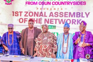 From left, Orangun of Oke Ila, Aba Abolarin, Senator Ojudu, Olagunsoye Oyinlola and other dignitaries