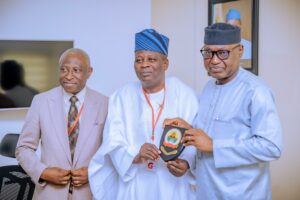 From right, Governor Oyebanji, Professor Oyeweso and another guest