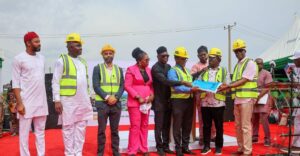 Governor of Edo State, Monday Okpebholo during the theBenin-Asaba highway construction flags-off