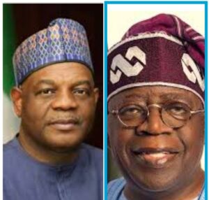 President Bola Tinubu, right, and Arch. Sonny Echono
