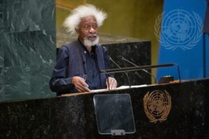Professor Wole Soyinka at the UN Headquarters in New York