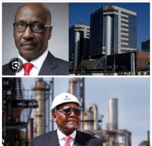 Mele Kyari of NNPC and Aliko Dangote, owner of Dangote Refinery