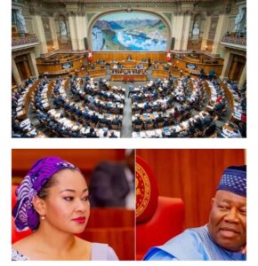 Inter-Parliamentary Union , top, Senator, Natasha Akpoti-Uduaghan and Senate President, Godwills Akpabio