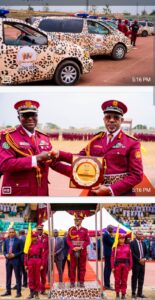 Governor Abiodun in Amotekun uniform. Top: Amitekun vehicles bought by Ogun government
