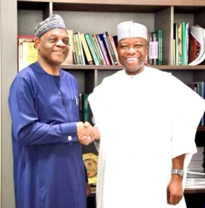 The ES Tetfund, Arc. Sonny Echono (left) with Director General of NILDS, Prof. Abubakar Sulaiman, during the fruitful visit
