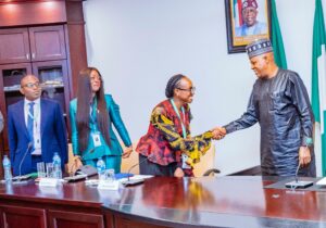 Vice President Kashim Shetimma received a delegation from the Harvard Kennedy School Alumni on a Nigeria-Ghana Trek at the Presidential Villa, Abuja.